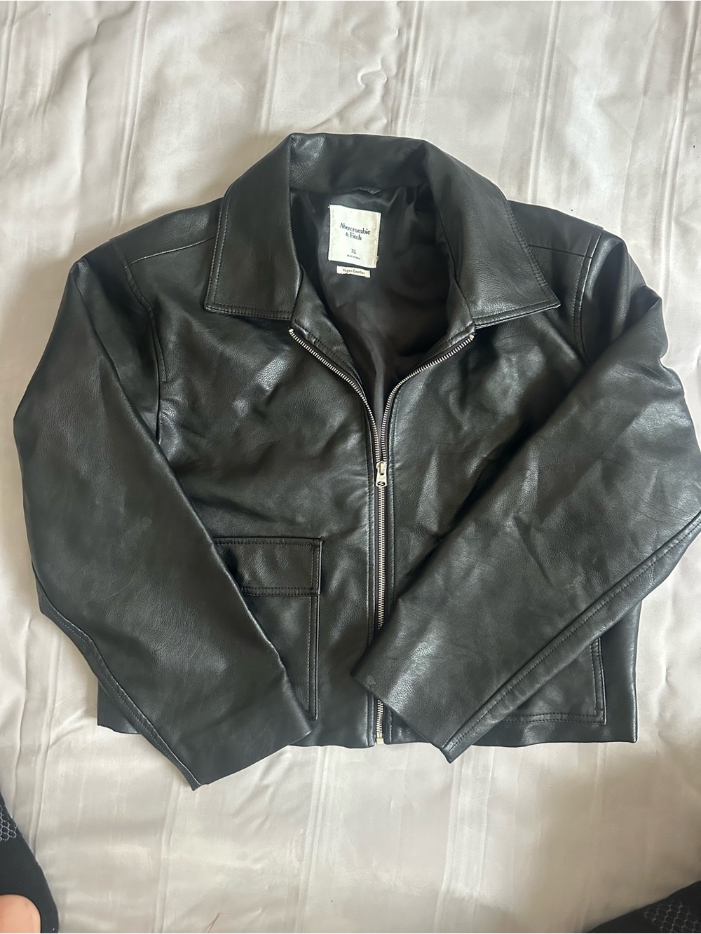 Abercrombie & Fitch Black Leather Zip Jacket